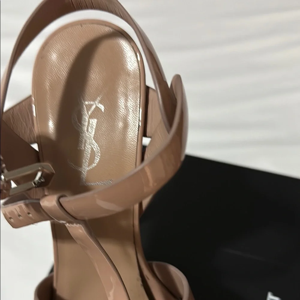 YSL Tribute Platform heels parent nude sz 6.5 - Picture 14 of 16